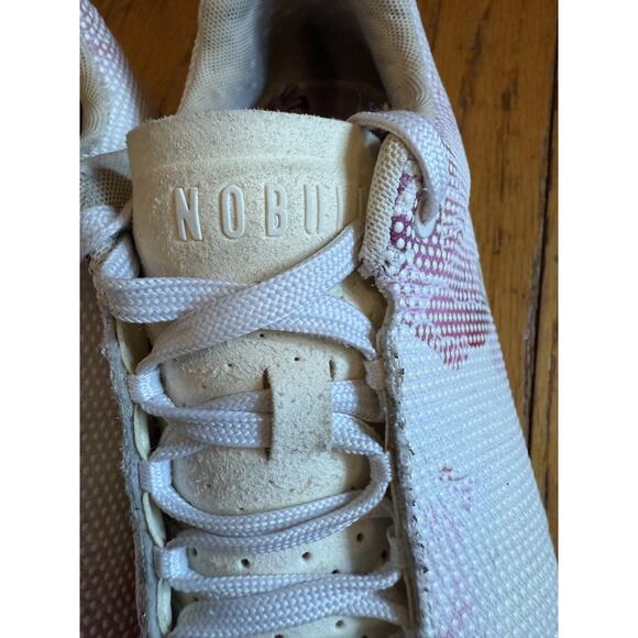 NOBULL Trainer Shoes Mens Size 11.5 Womens 13 White Pink Floral SuperFabric Gym - Picture 2 of 9